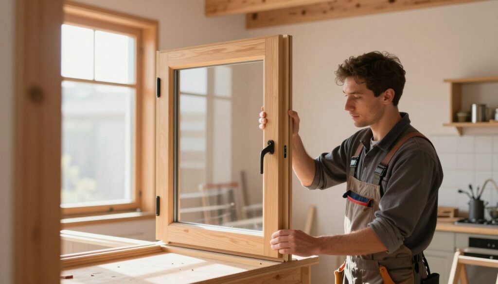 Holzfenster Montage